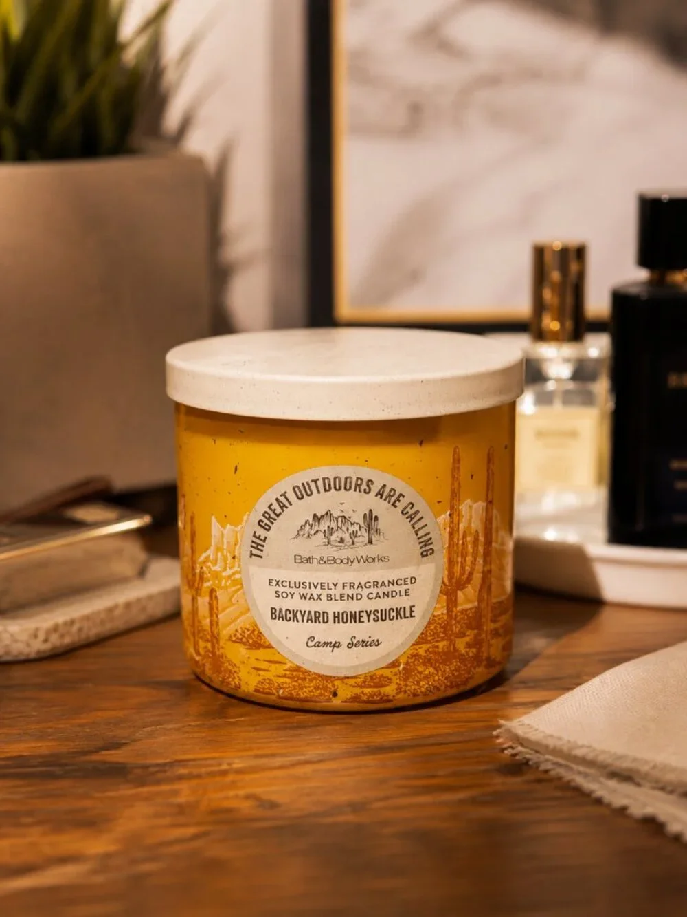 Backyard Honeysuckle Three Wicks Candle From Bath & body Works
